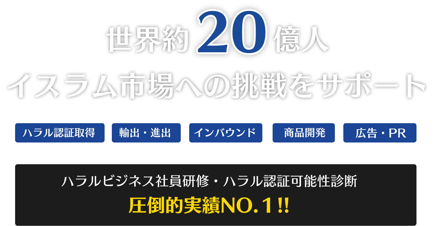 世界19億人 イスラム市場への挑戦をサポート